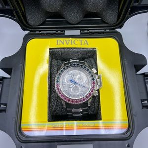 Invicta Meteorite Face With Ruby & Sapphire Bezel